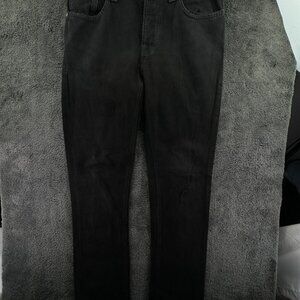 Nudie Jeans Off Beat Black Cotton Straight Cut Denim Button Fly Adult Men